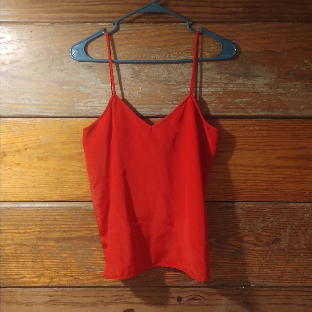 VINTAGE SAKS FIFTH AVENUE RED V NECK TANK